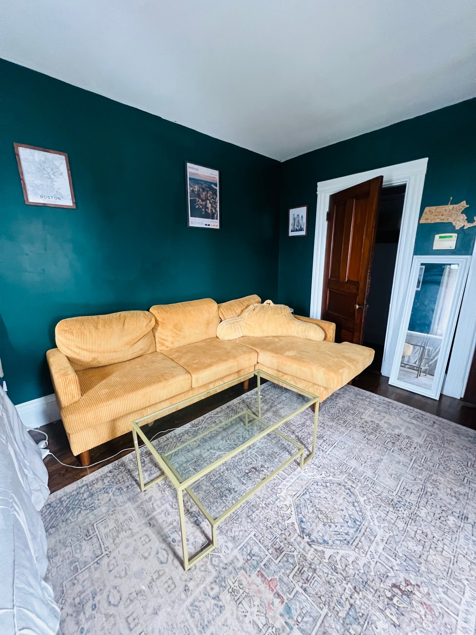 Comfy couch and Glass table. - 22 Willard St