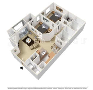 Two Bedroom 884 SqFt - Eagle’s Point Apartment Homes