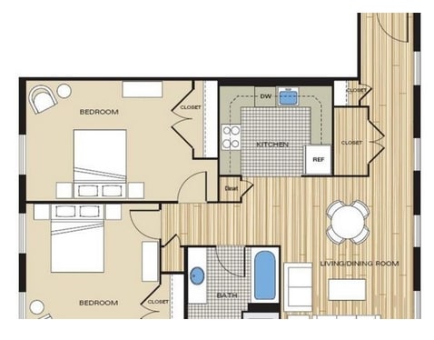 2BR/1BA - Cortland Alexandria