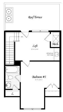 3BR/3.5BA Loft Level - Columbia Place