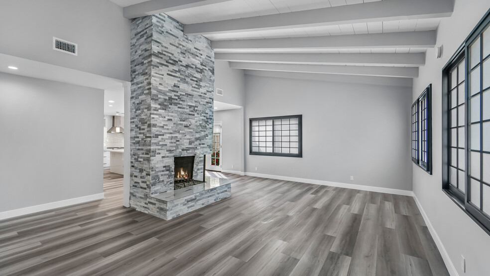 Living Room with Fireplace - 5902 Blairstone Dr