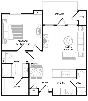 Peachtree 1x1 790sqft.jpg - Peachtree Senior Apartments