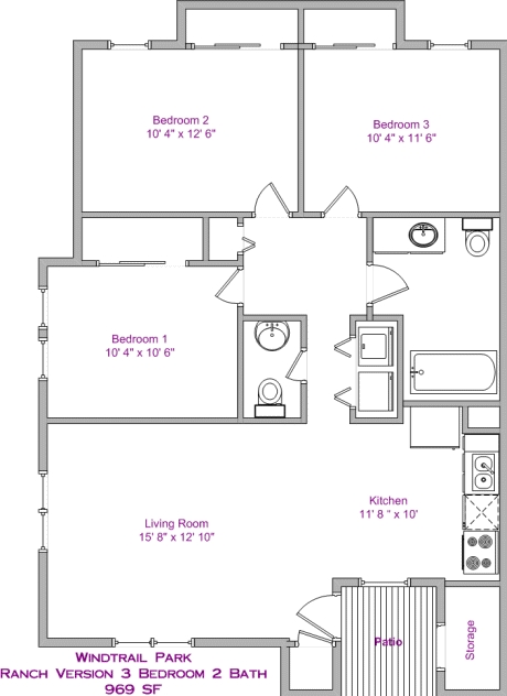 3BR/2BA - Windtrail