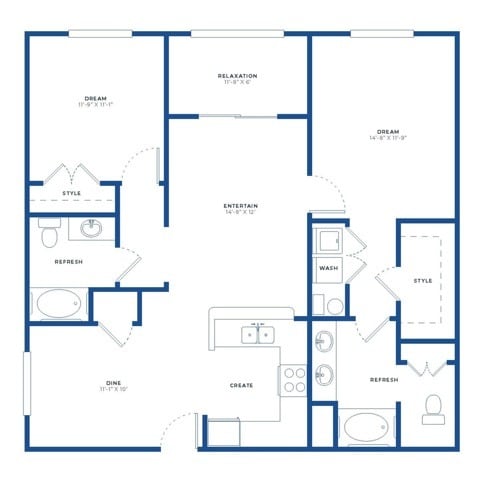 2x2 Large w/Sunroom Floor Plan - Independence Park