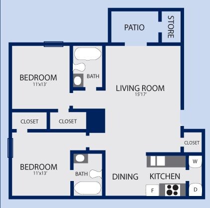 2BR/2BA - The Waverly