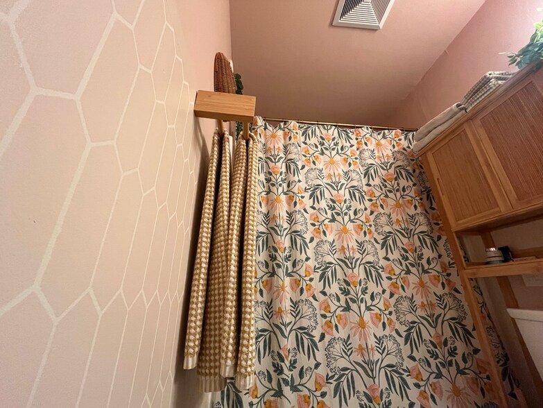Hand-stenciled walls. - 620 E Harvard Rd