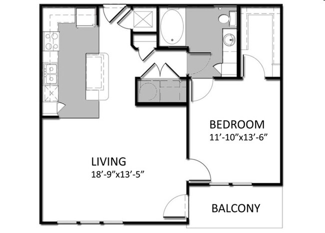 A-3 1Bedroom - Auburn Square Apartments