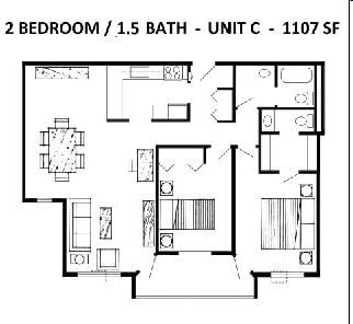 2BR/1.5BA - Penn Place Apartments