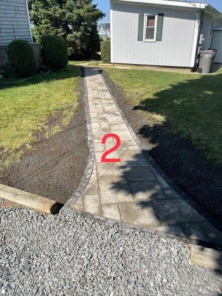 2. From gravel driveway, onto paver walk - 38B Warren Ave