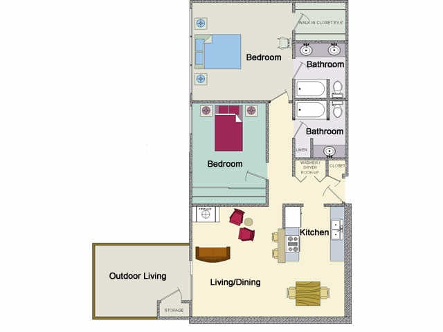 2BR/2BA - Lakeside Apartments