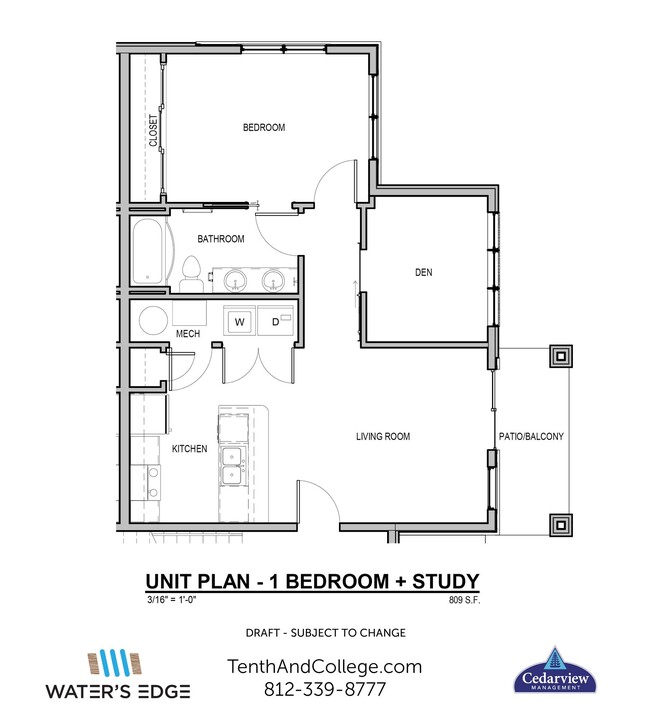 Floorplan - Waters Edge Apartments Bloomington