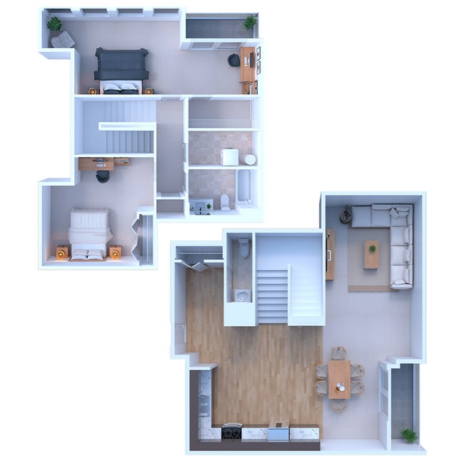 2 Bedroom / 1.5 Bathroom Penthouse - 1,798 - Apartments at River View
