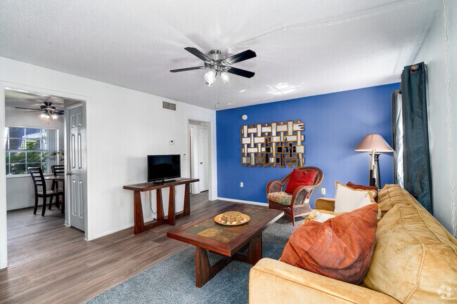 2BR, 1BA - 930SF - Living Room - La Aloma Apartments