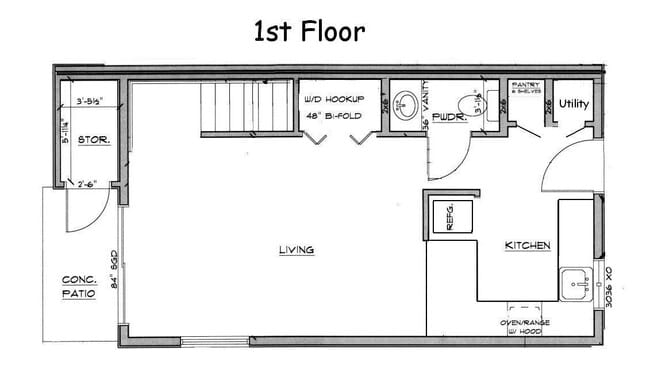 Downstairs floor plan - Nicholas Townhomes