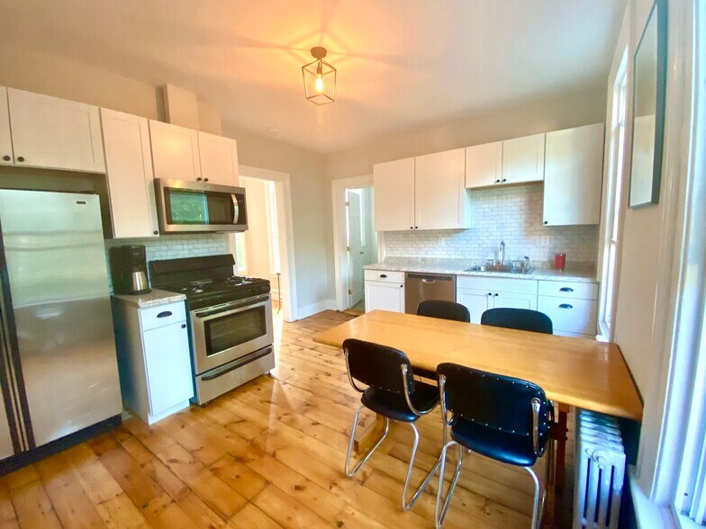 Completely new kitchen! Almost everything is new, including: shaker cabinets, dishwasher, full-sized microwave, backsplash, and countertops - 55 Pearl St