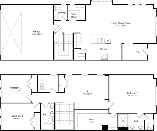 Floorplan - The Louise Townhomes