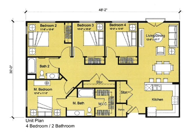 4 Bedroom/2 Bathroom - Estrella Vista Apartments