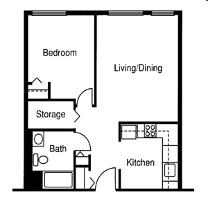 1BR/1BA - Annie B. Rose Apartments