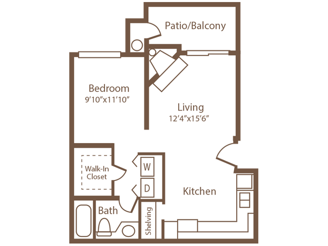 Af - Studio first floor floor plan Riverstone Apartments - Riverstone Apartments