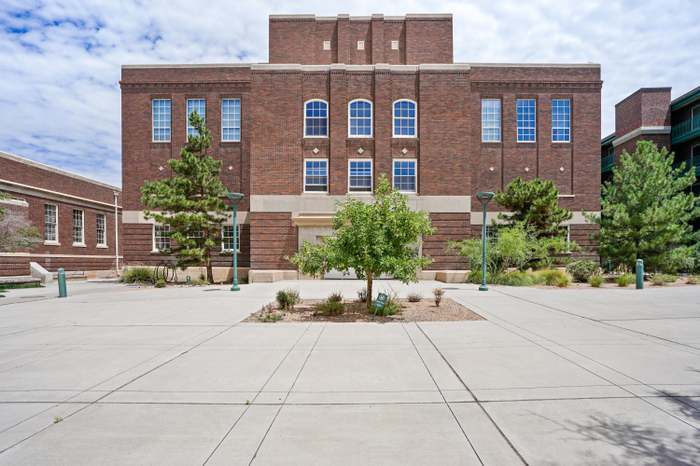 Community apple tree outside the building - 300 Tijeras Ave NE