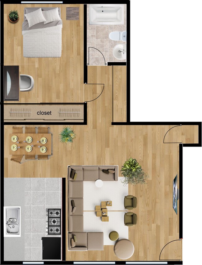 Floor plan - 1417 Holt Apartments