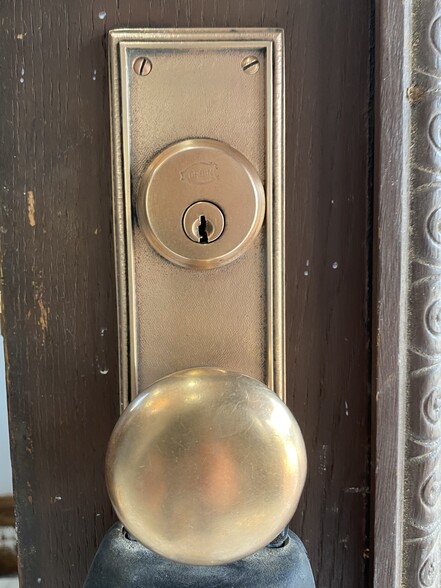 Beautifully restored front door knob, from 1918! - 605 Beechwood Ave