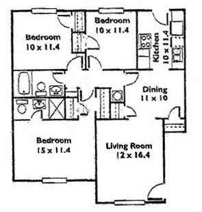 3BR/2BA - The Vue at Claudette Townhomes & Apartments