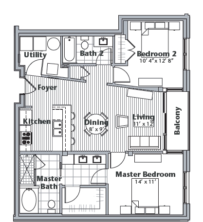 2BR/2BA - The Sage
