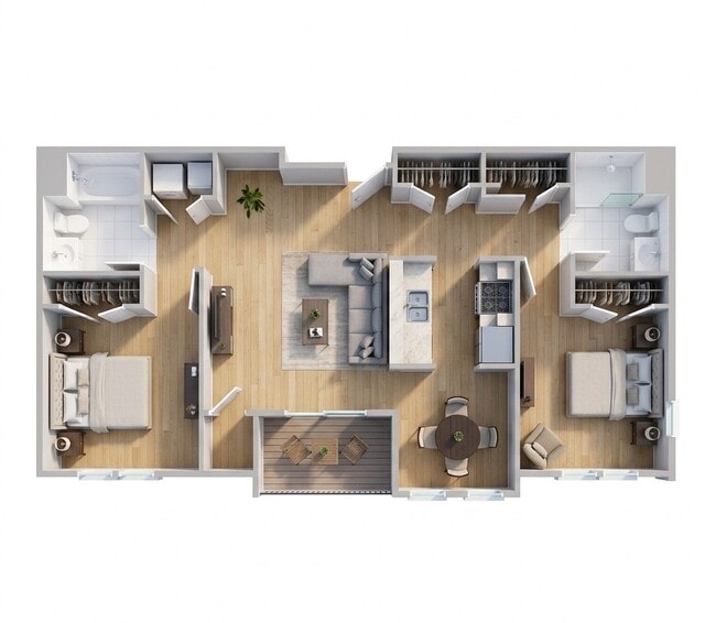 2 Bedroom 2 Bath Approx. 1054 square feet - Twin Ponds Apartments