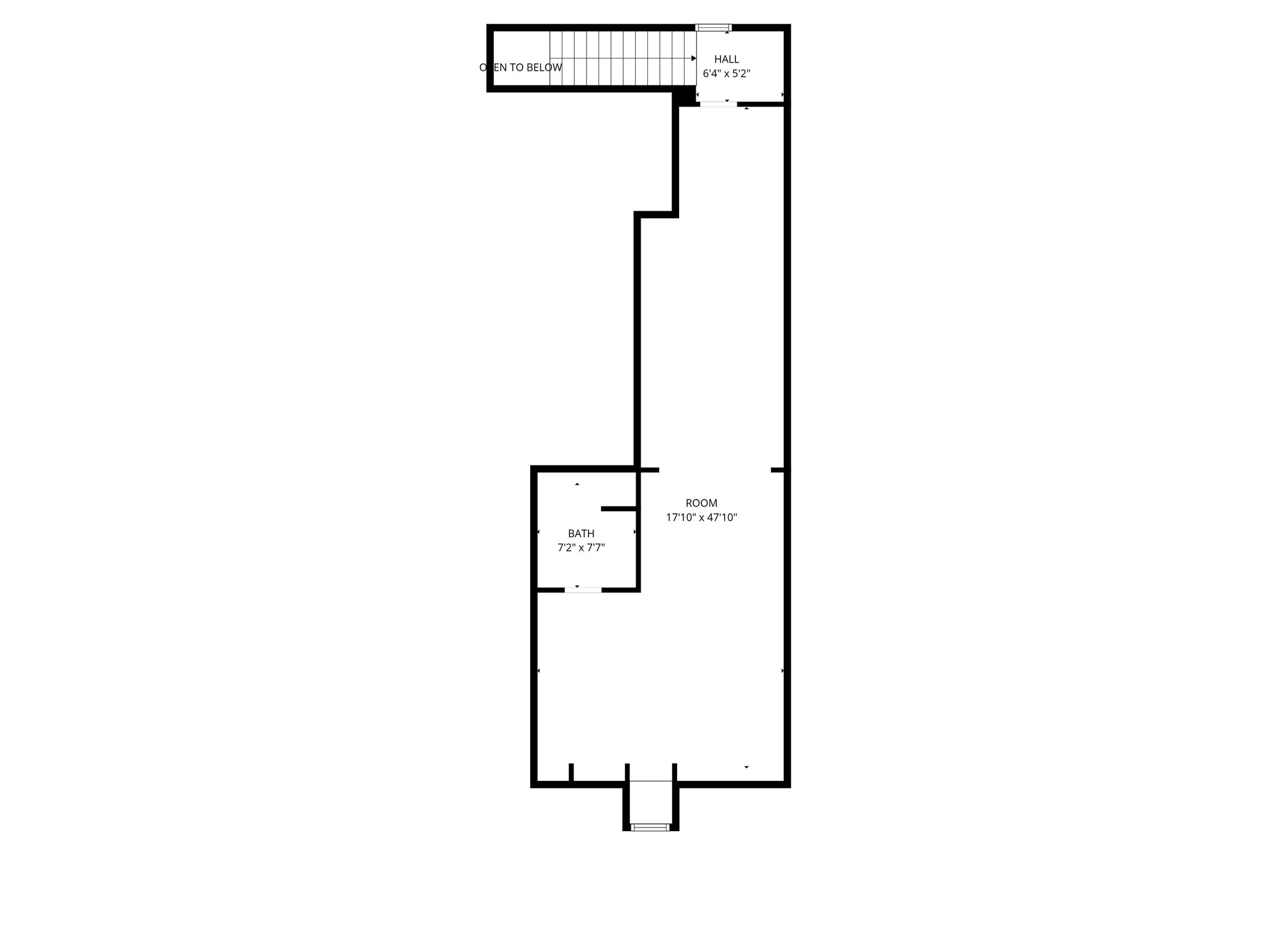 Upstairs Floorplan - 1014 S Chester St