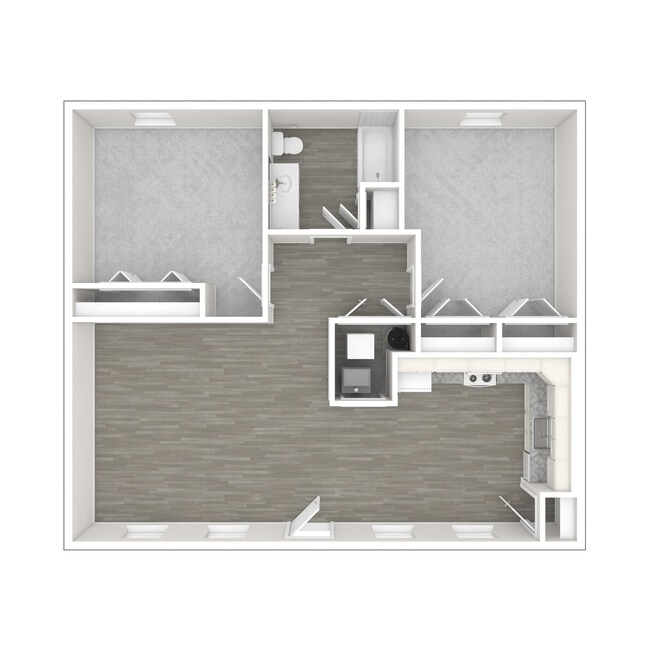 1 Bedroom Floorplan Unfurnished - Dover Highlands