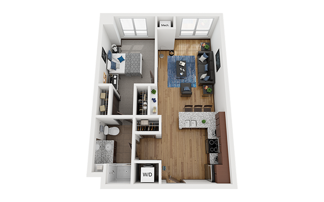 A2-1x1-Floor-Plan-The-Bridges-Dinkytown-Student-Apartments-Minneapolis-MN - The Bridges Dinkytown