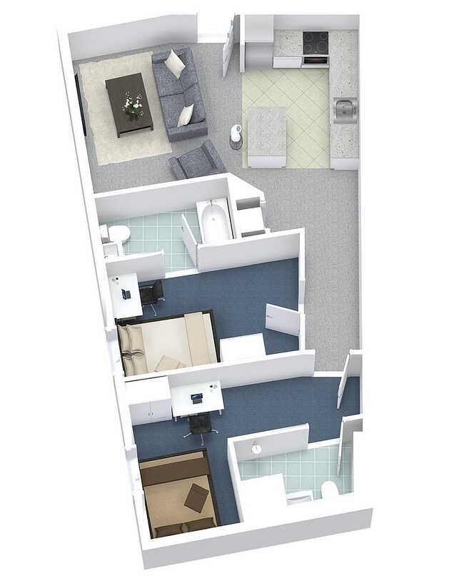 1x2 Layout A - University Lofts