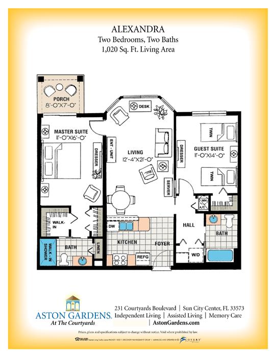 Floorplan - Aston Gardens At The Courtyards Senior Living