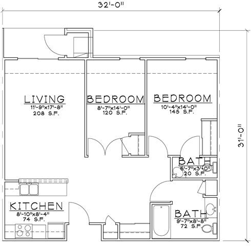 2BR/1.5BA - Essex Place Senior