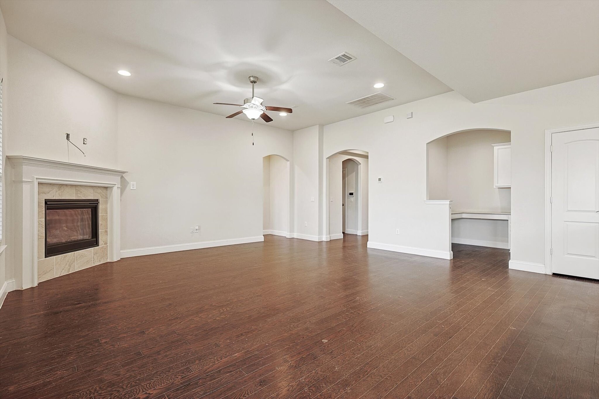 Living Area with built-in office - 1329 Millican Ln