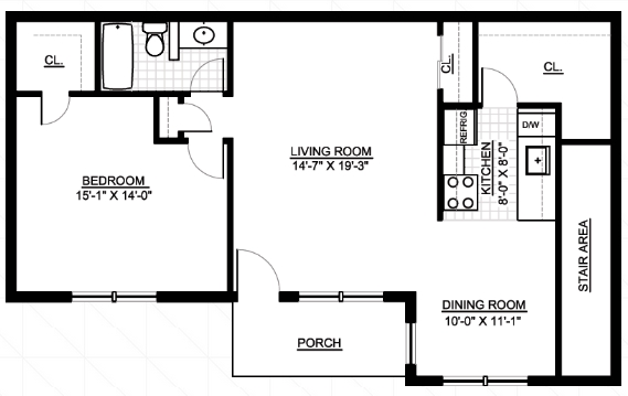 1BR/1BA - Princeton Court