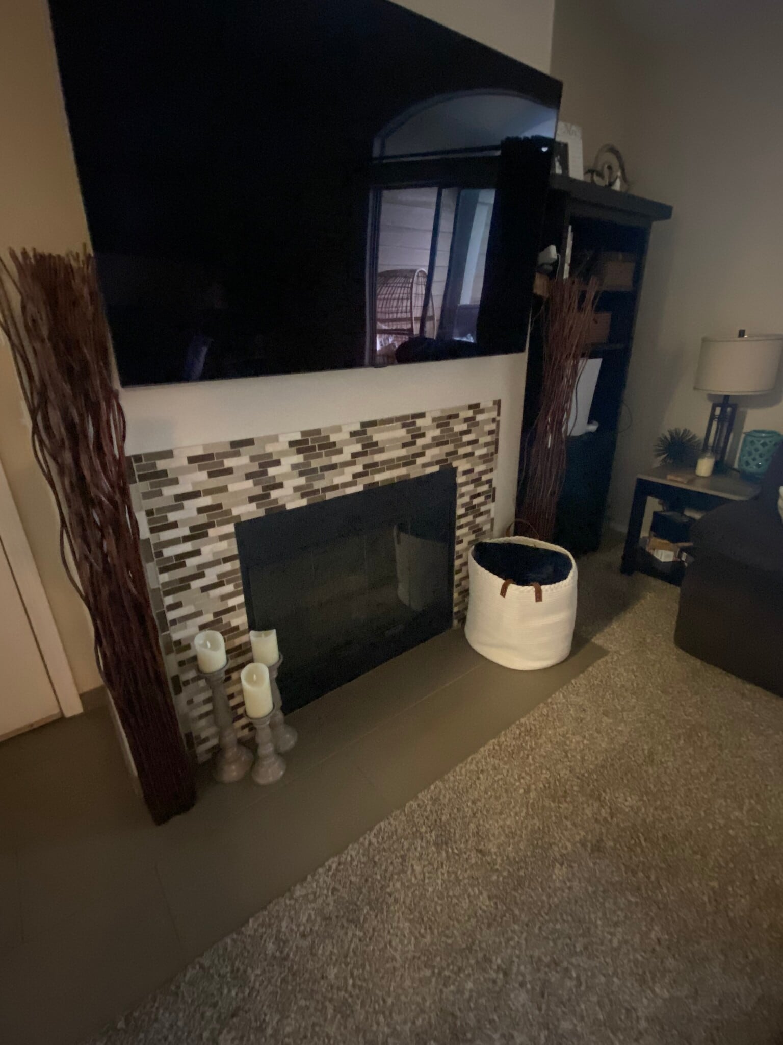 Fireplace in living room - 1641 W Canal Cir, 735