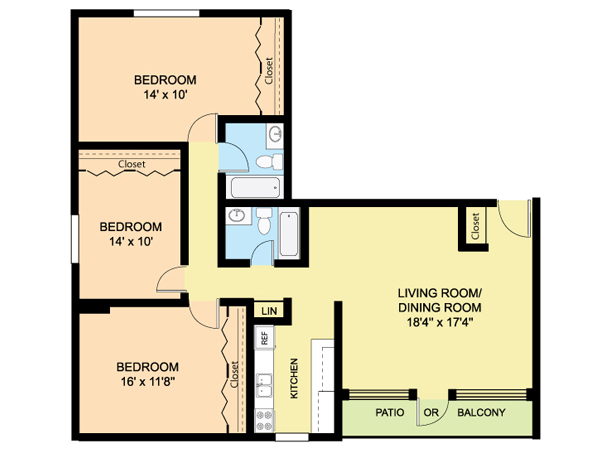 Floorplan - Layton Hall Apartments