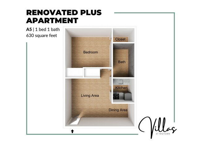 A5 Renovated Plus Floor Plan - Villas at Midtown