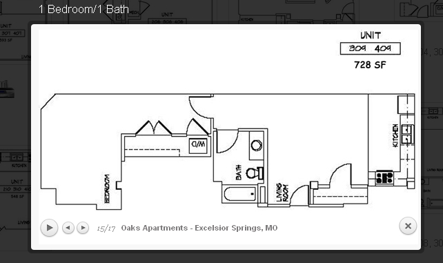 1BR/1BA - Oaks Apartments 55+ Senior Community