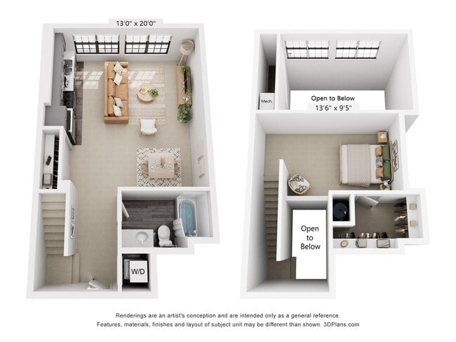 Studio w/ Loft | 675 sqft - The Whit