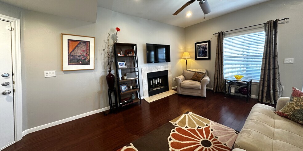 Fireplace & built in electric for mounting TV without wires showing - 2320 Gracy Farms Ln
