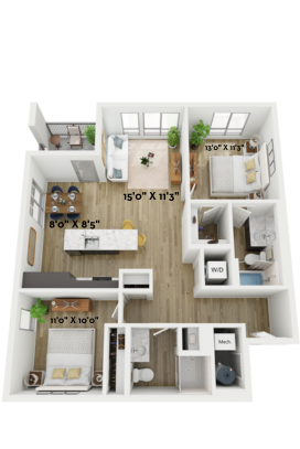 B2 Floor Plan at Cottonwood Broadway - Cottonwood Broadway