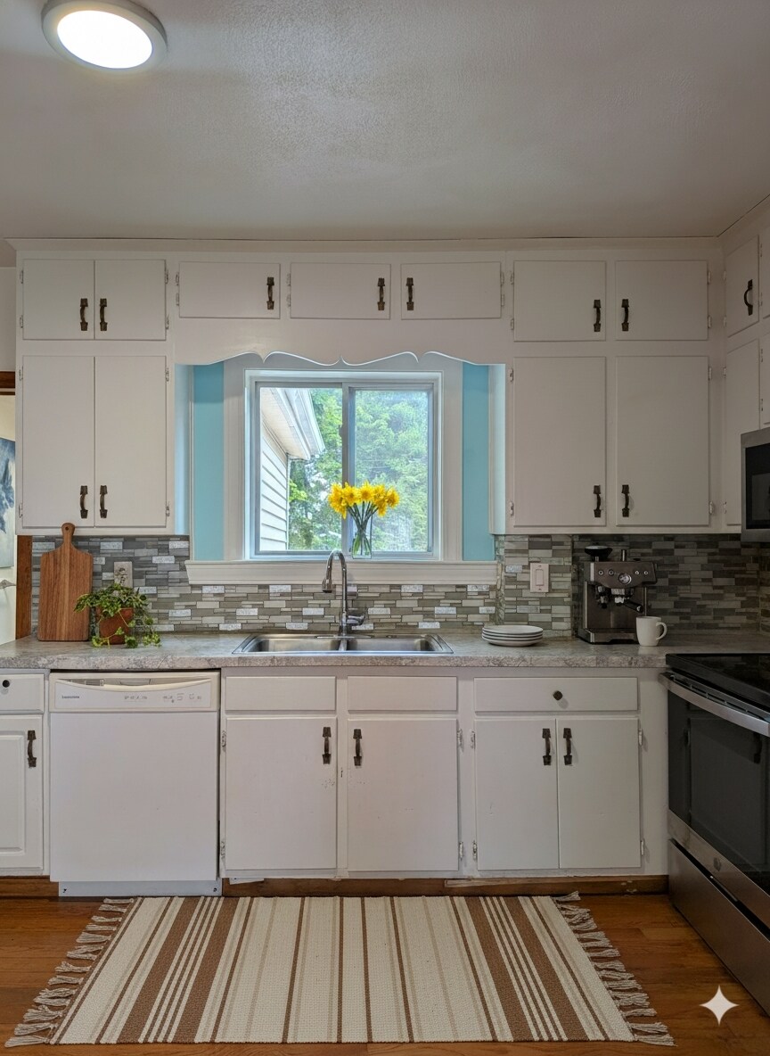 AI staged Kitchen with plenty of cabinet - 1291 Main St