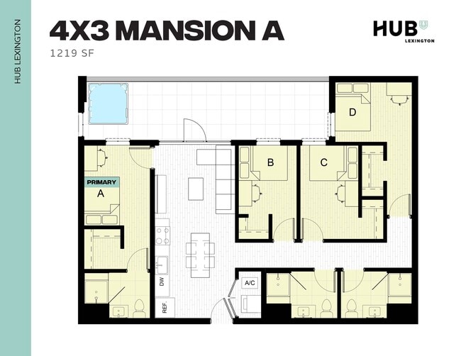 4x3 Mansion A - Hub Lexington Upper