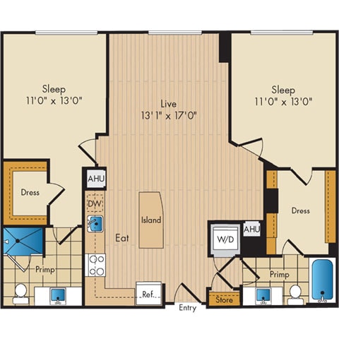 Floorplan - Flats 130 at Constitution Square
