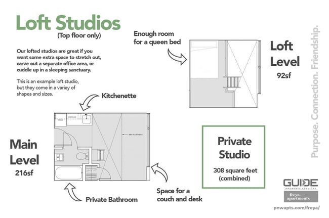 Floorplan - Freya Apartments - Private Studios + Social Connection