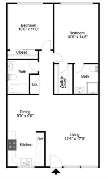 2BR/2BA - The Atherton