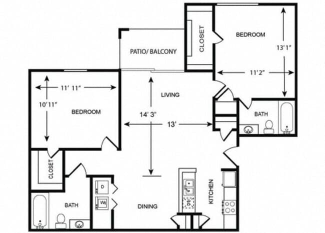 Floorplan - Arboretum Place Apartments